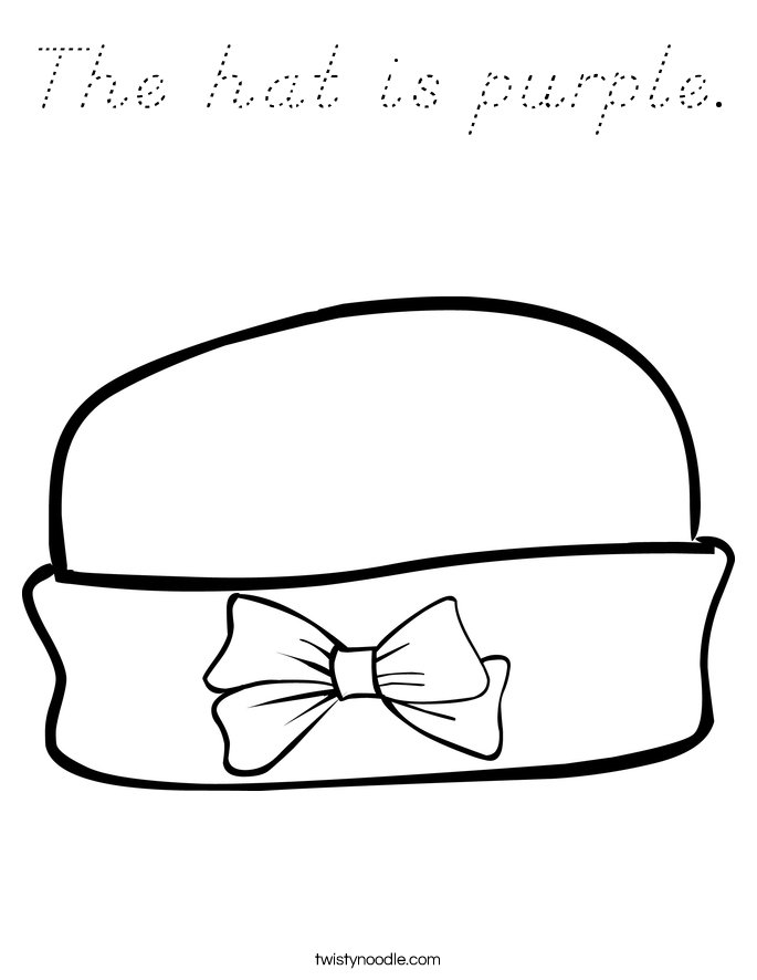 The hat is purple. Coloring Page