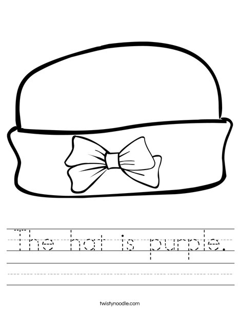 Girls Hat with Bow Worksheet