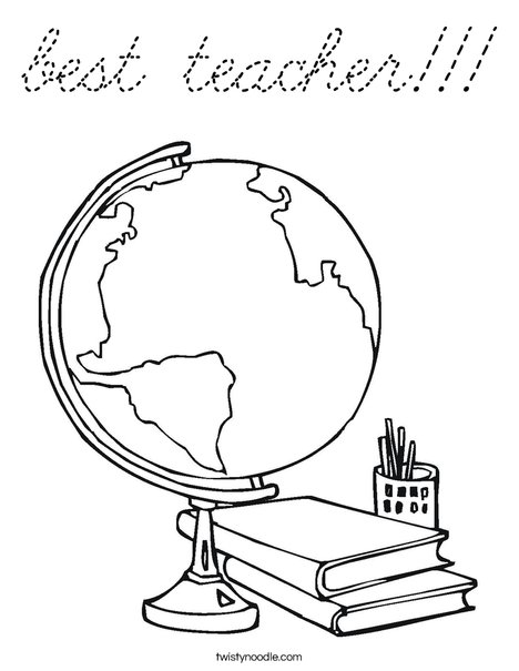 Globe Coloring Page