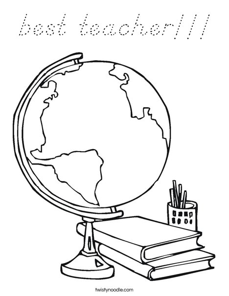 Globe Coloring Page