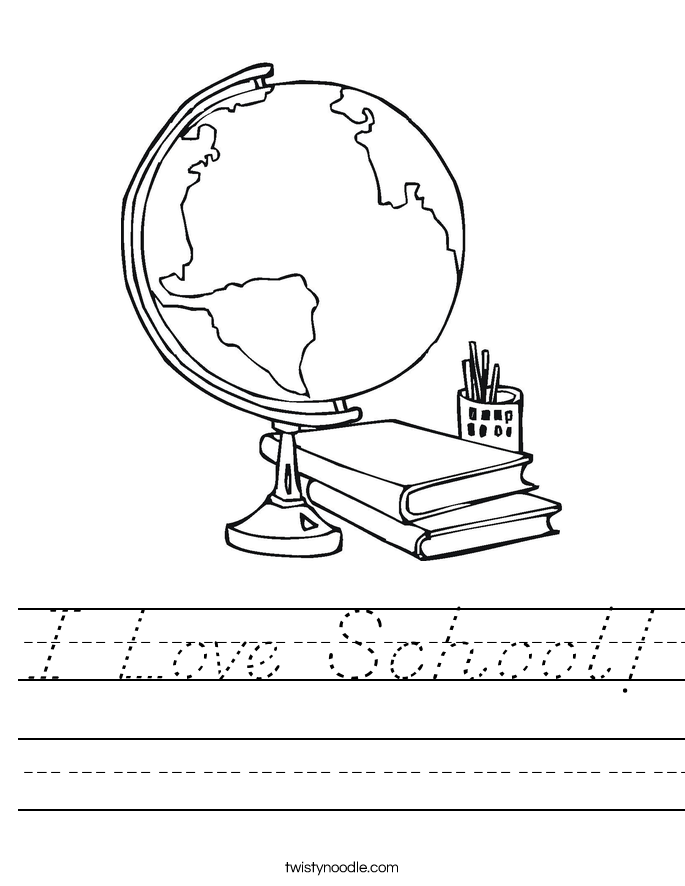 I Love School! Worksheet