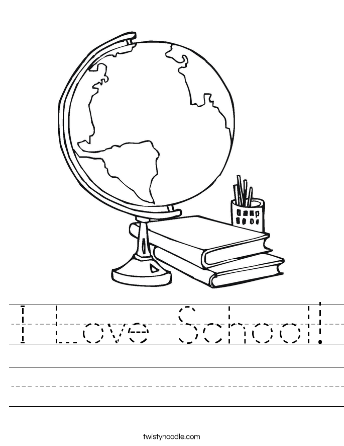 I Love School! Worksheet