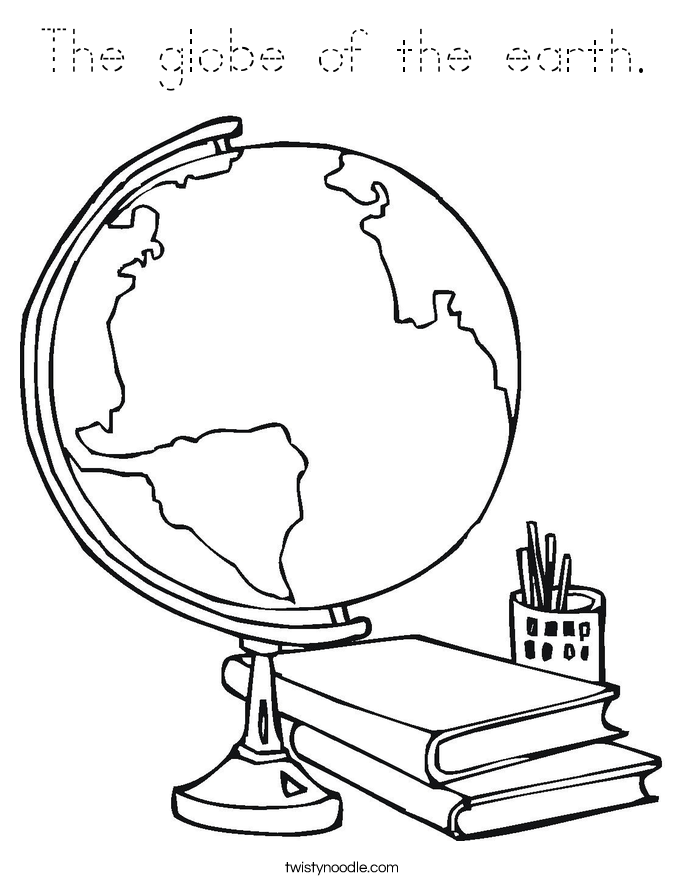 The globe of the earth. Coloring Page