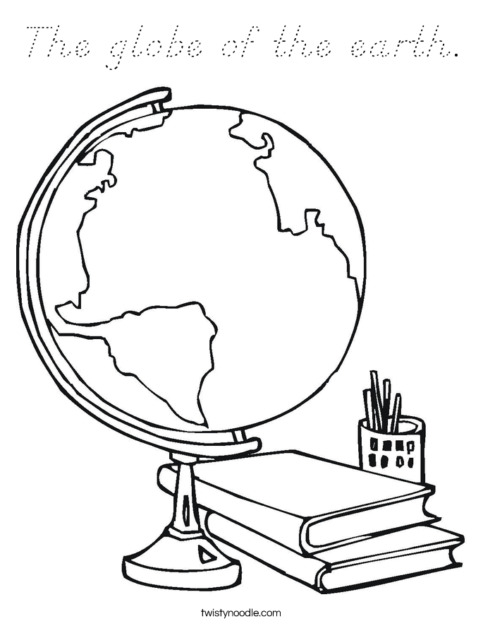 The globe of the earth. Coloring Page