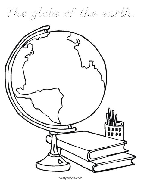 Globe Coloring Page