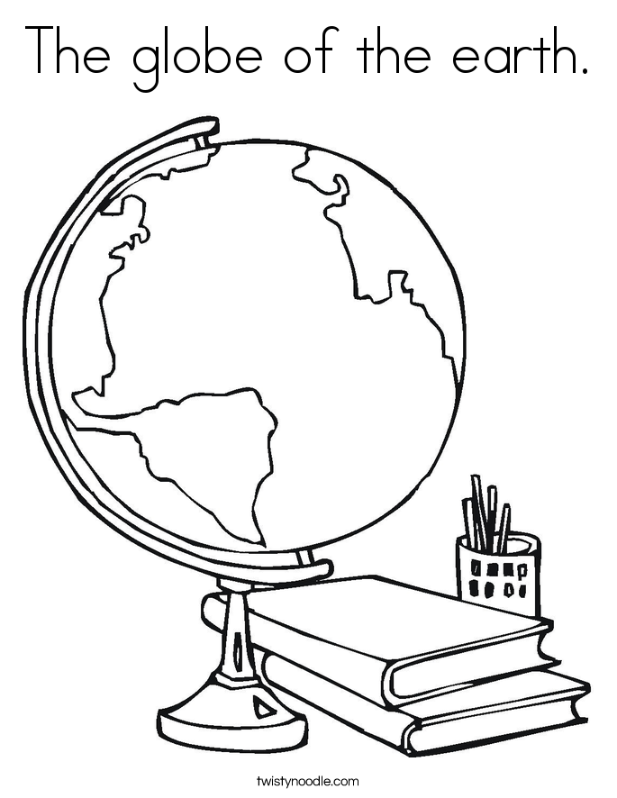 The globe of the earth. Coloring Page