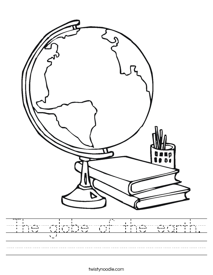 The globe of the earth. Worksheet