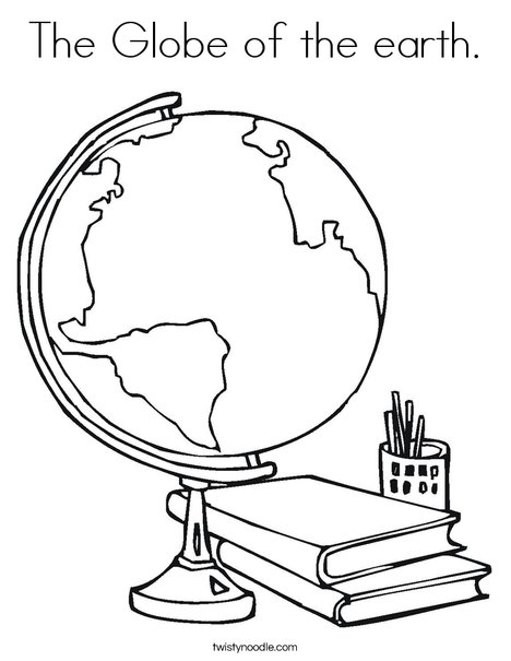 Globe Coloring Page
