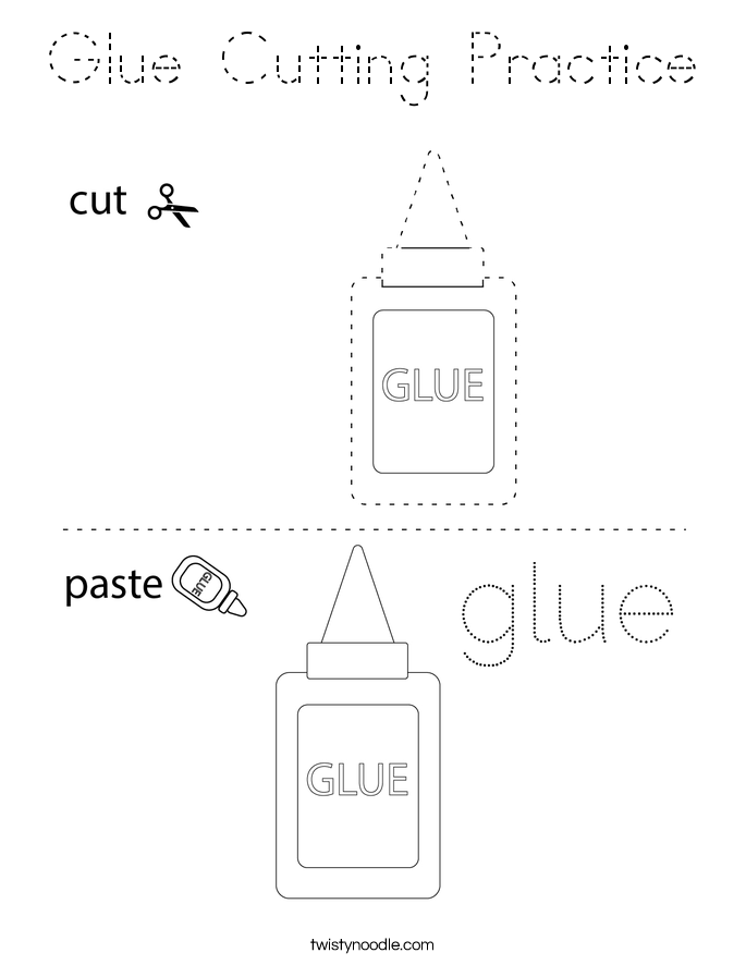 Glue Cutting Practice Coloring Page