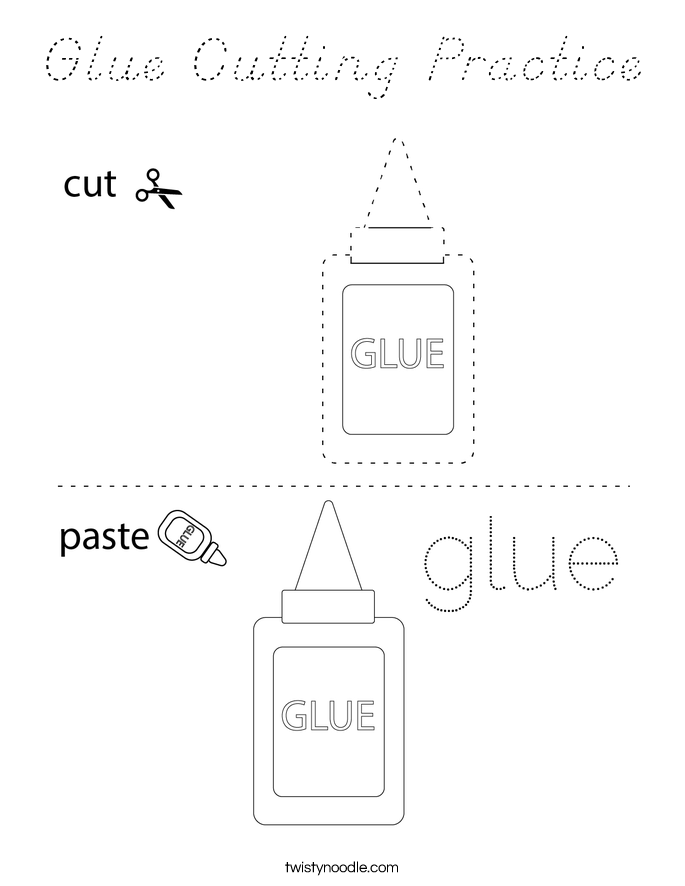 Glue Cutting Practice Coloring Page