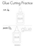 Glue Cutting Practice Coloring Page