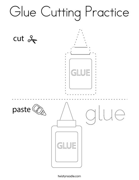 Glue Cutting Practice Coloring Page - Twisty Noodle