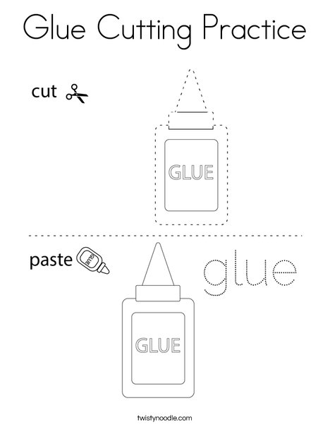 Glue Cutting Practice Coloring Page