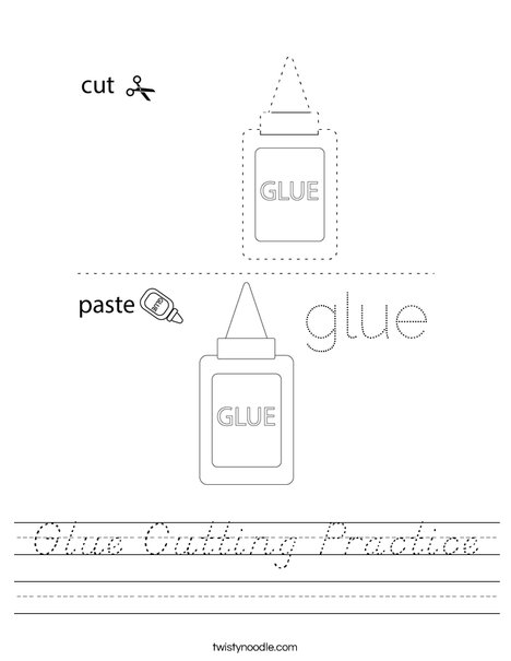 Glue Cutting Practice Worksheet