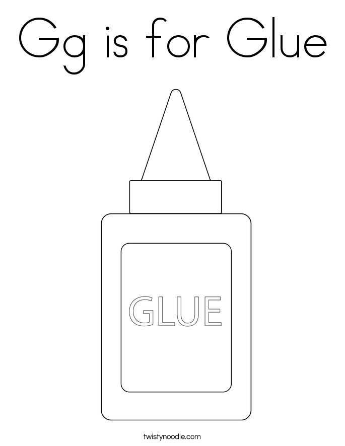 Gg is for Glue Coloring Page
