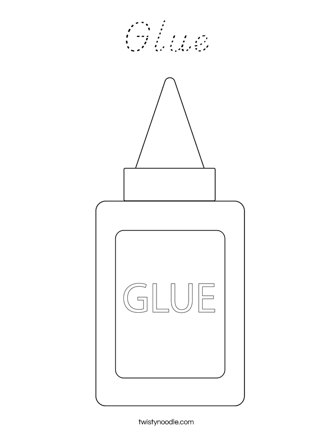 Glue Coloring Page - D'Nealian - Twisty Noodle