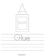 Glue Handwriting Sheet