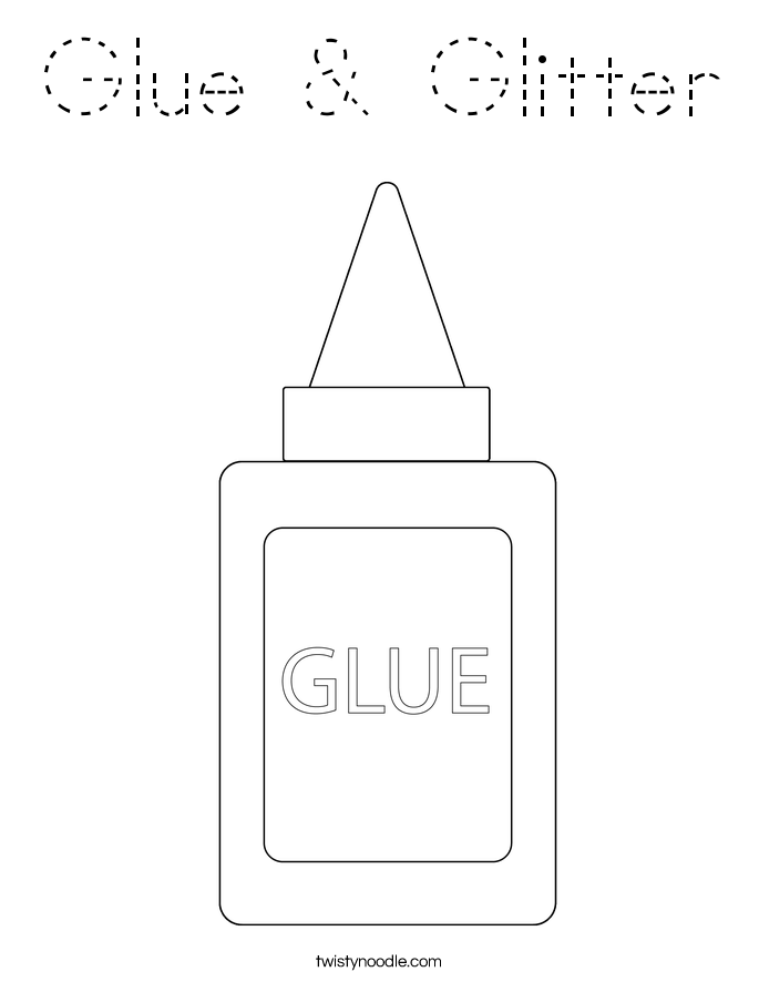 Glue & Glitter Coloring Page