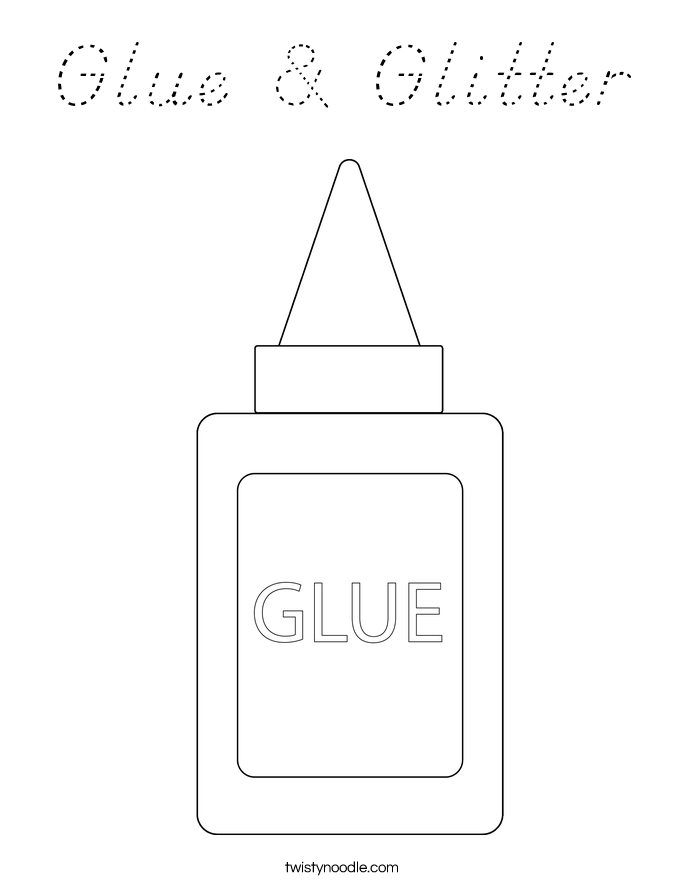 Glue & Glitter Coloring Page