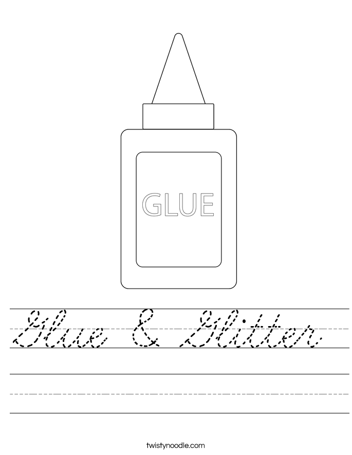 Glue & Glitter Worksheet