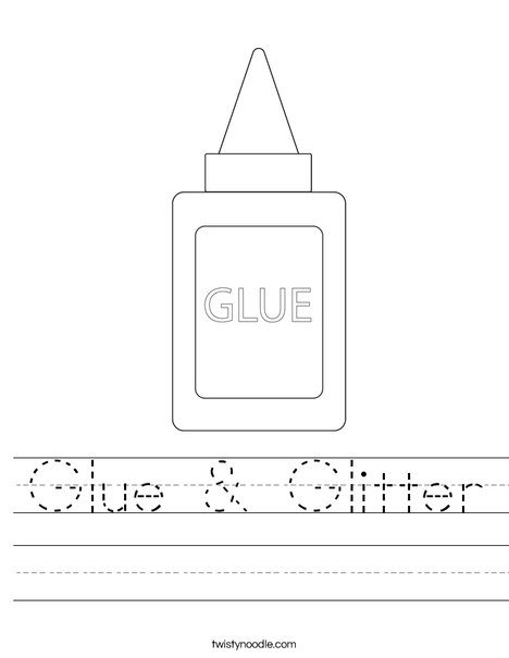 Glue & Glitter Worksheet - Twisty Noodle