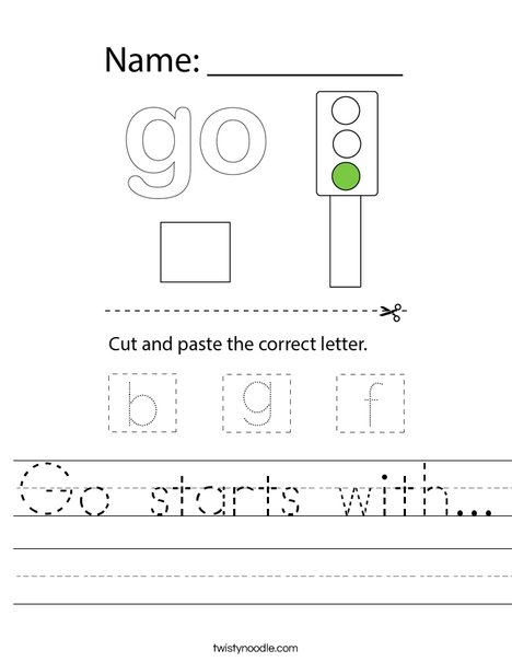 Go starts with... Worksheet