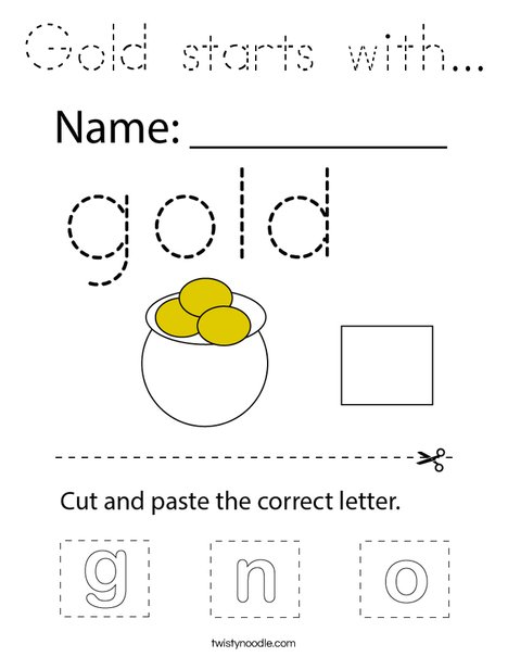 Gold starts with... Coloring Page
