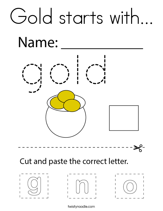 Gold starts with... Coloring Page