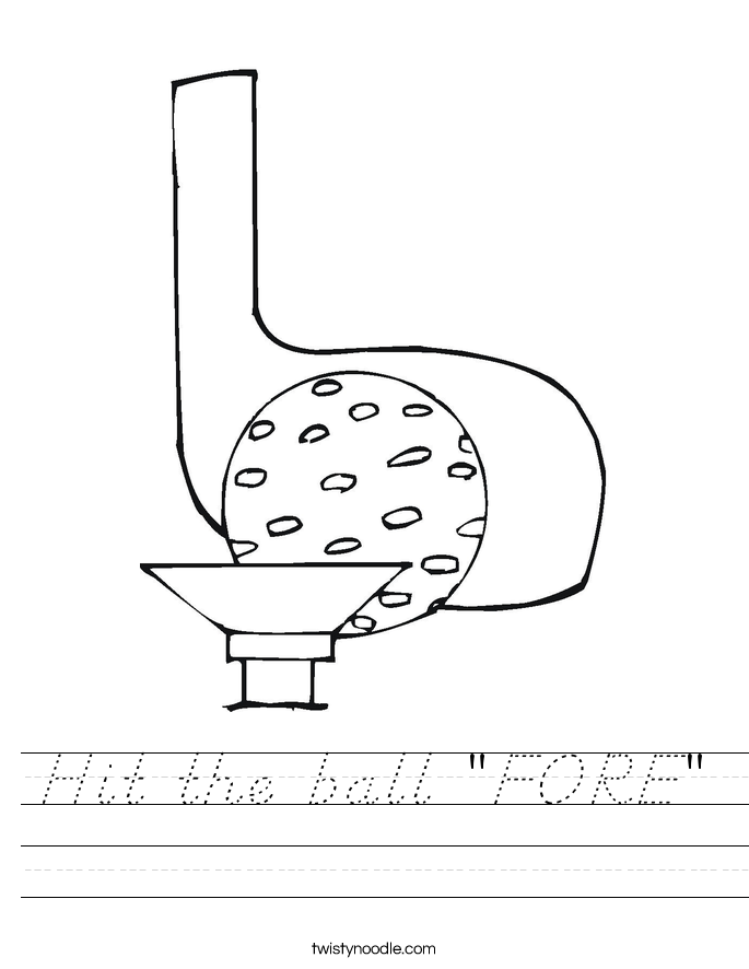 Hit the ball "FORE" Worksheet