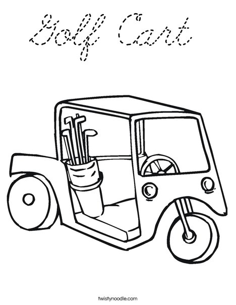 Golf Cart 2 Coloring Page