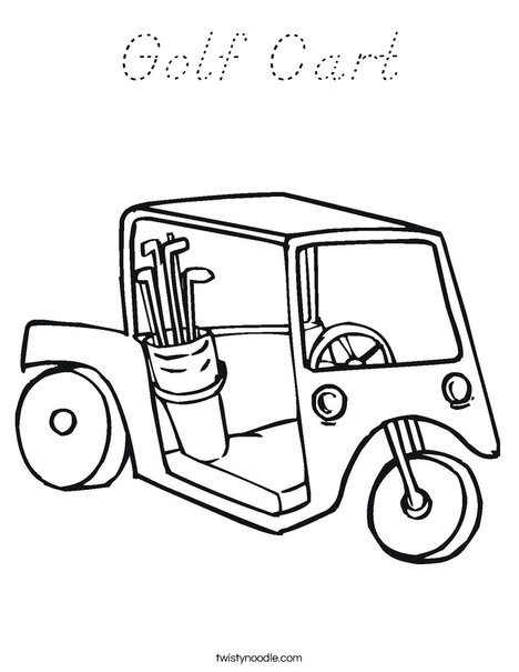 Golf Cart 2 Coloring Page