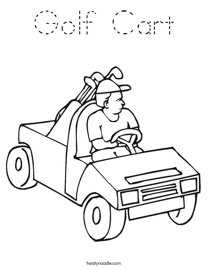 Golf Cart Coloring Page