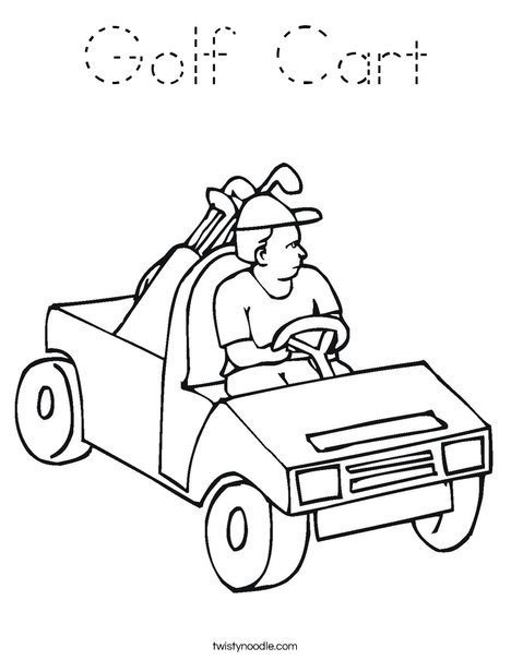 Golf Cart Coloring Page