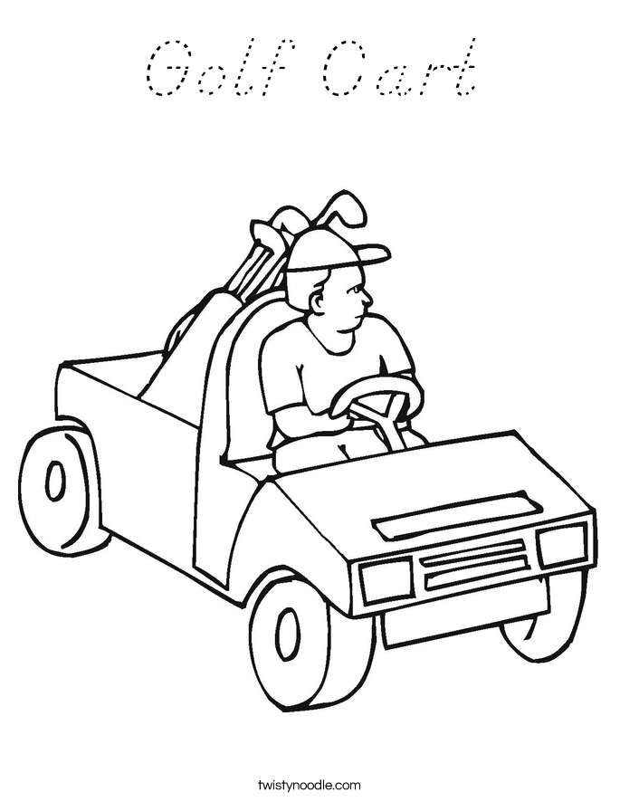 Golf Cart Coloring Page