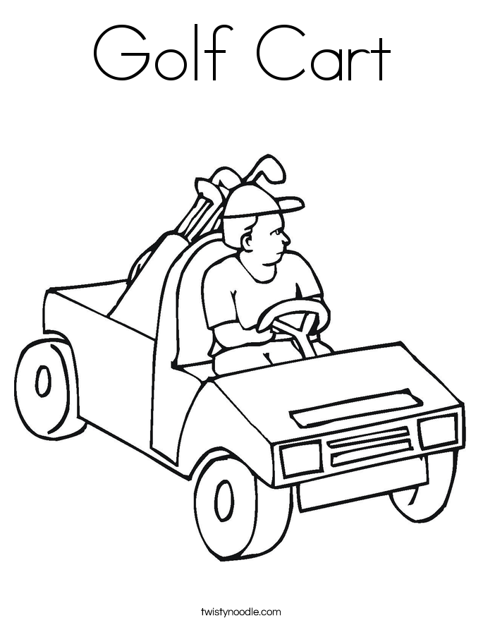Golf Cart Coloring Page