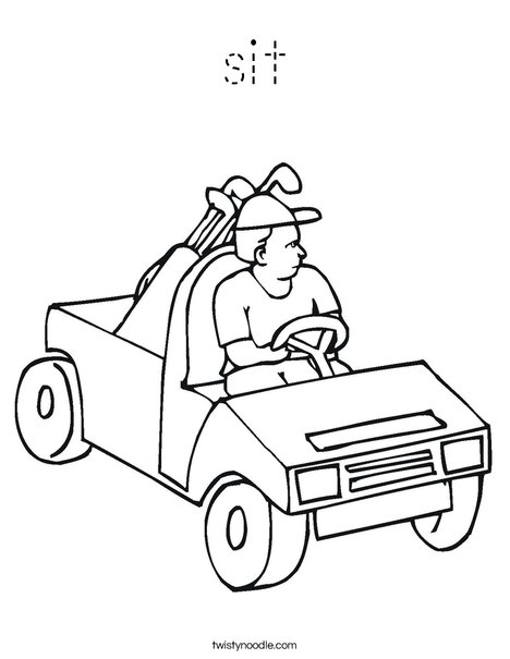 Golf Cart Coloring Page