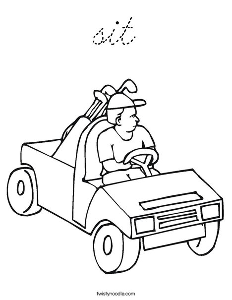 Golf Cart Coloring Page