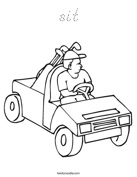 Golf Cart Coloring Page