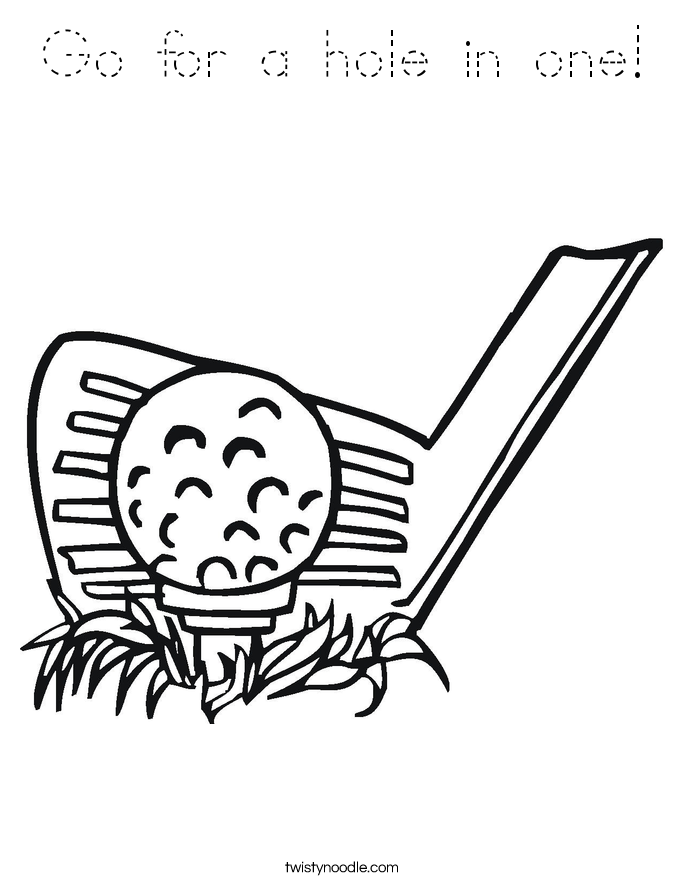 Go for a hole in one! Coloring Page