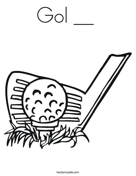 Golf Club and Ball Coloring Page