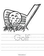 Golf Handwriting Sheet