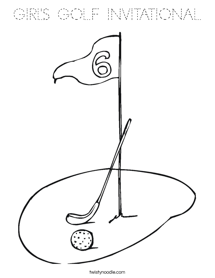 GIRL'S GOLF INVITATIONAL Coloring Page