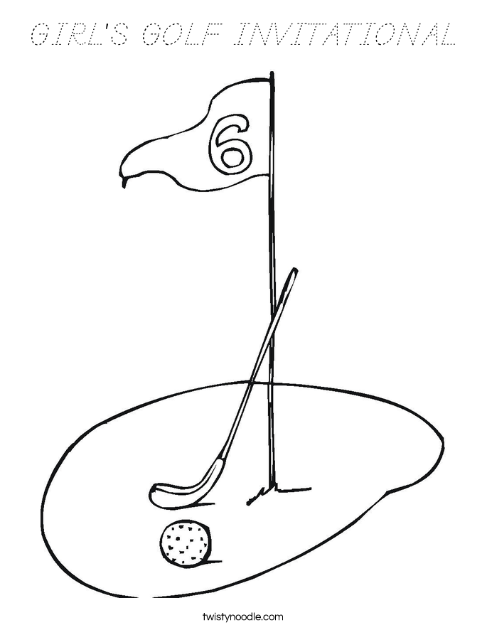 GIRL'S GOLF INVITATIONAL Coloring Page