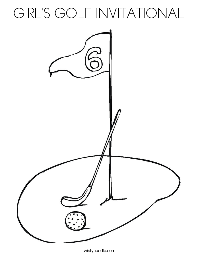 GIRL'S GOLF INVITATIONAL Coloring Page