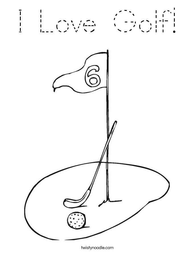 I Love Golf! Coloring Page