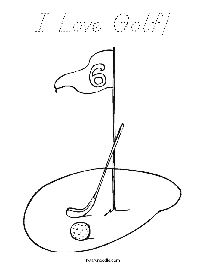 I Love Golf! Coloring Page