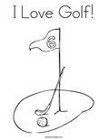 I Love Golf! Coloring Page