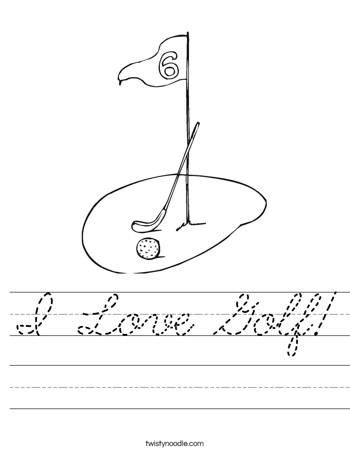 I Love Golf! Worksheet
