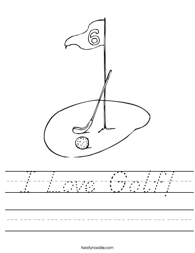 I Love Golf! Worksheet