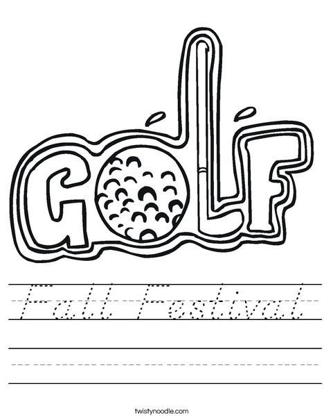 Golf Sign Worksheet